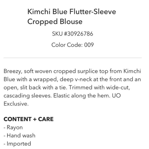 Urban Outfitters flutter floral sleeve crop blouse - Picture 6 of 6